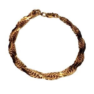 Vtg Gold Tone Bracelet Lobster Closure 14"
